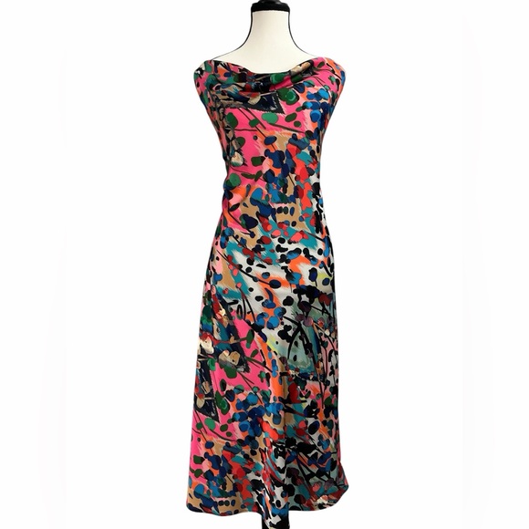 ROSERRY Tullum Midi Dress in Barcelona Print Multicolor | Size 8 | NWT! - Picture 1 of 8